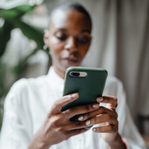 Woman looking at her phone