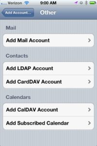 Adding calendar on iPhone