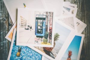stack of polaroid images