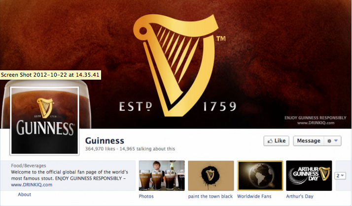Guinness Facebook cover photo