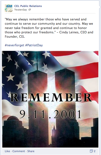 September 11 Facebook post
