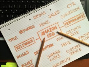 Words related to Search Engine Optimization written in colored pencil on graph paper