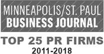 Minneapolis/St. Paul Business Journal - 2011-2018 Top 25 PR Firms Logo