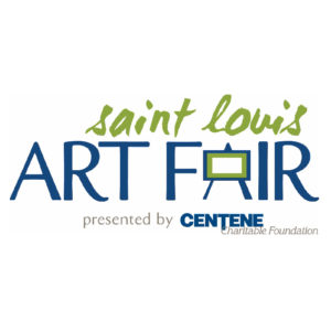 Logo for the Saint Louis Art Fair, presented by Centene Charitable Foundation. The text "Art Fair" includes a small easel icon integrated into the letter "A."