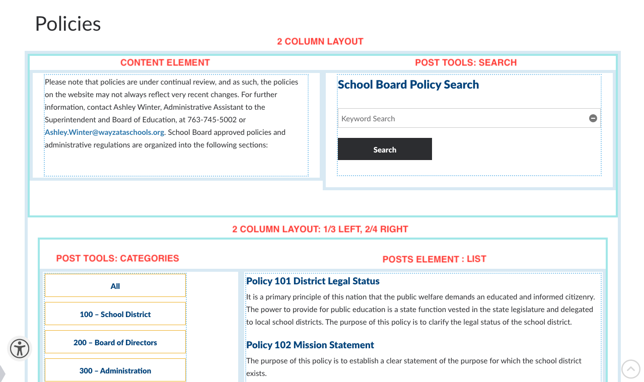 wayzata public schools policie layout example in finalsite composer