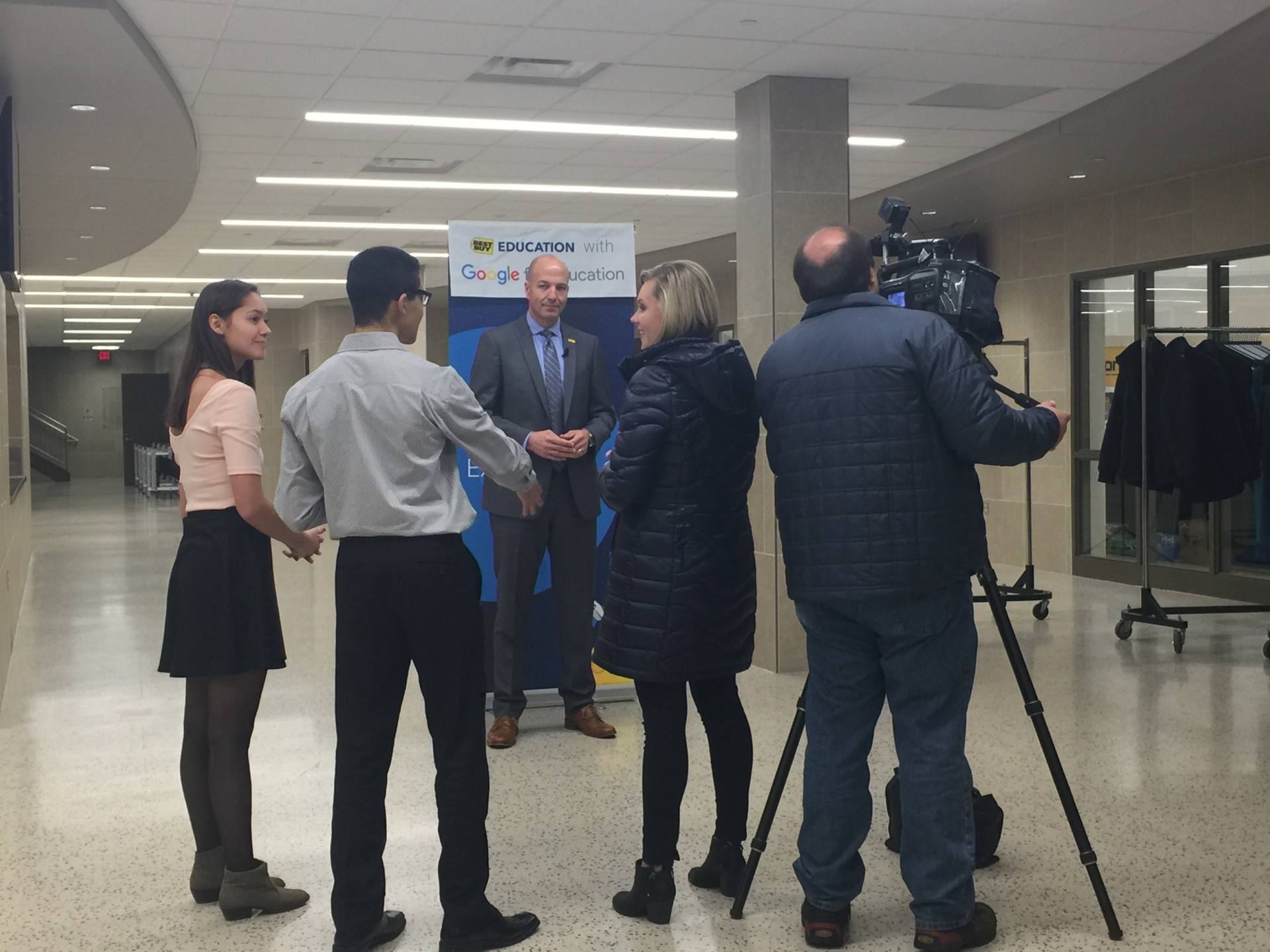 joe gothard at google for edu event doing media interview