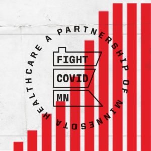 Fight Covid MN logo with rising bar chart