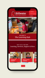 mobile stillwater learning hub site on iphone
