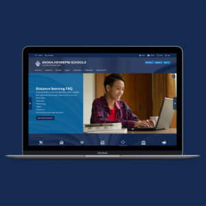 Anoka-Hennepin schools website on laptop
