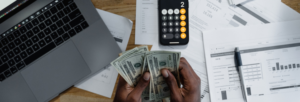 Hands counting money