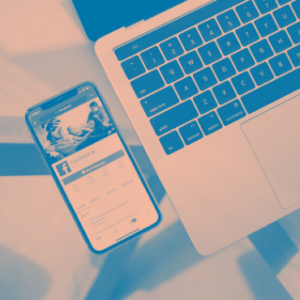 Mobile phone showing the Facebook app