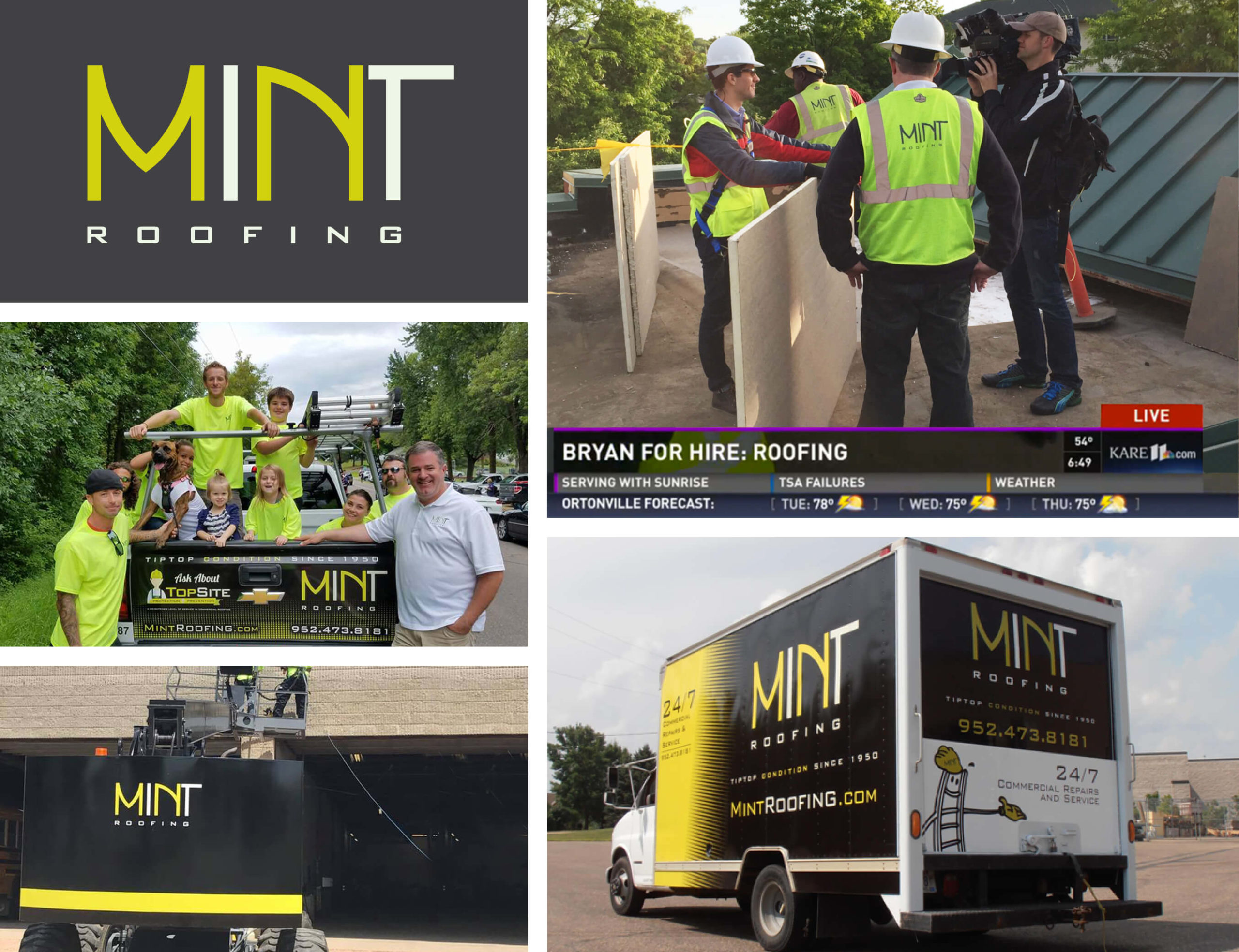 mint roofing wrapped vehicles