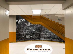 princeton high school "I pledge to..." stiarcase