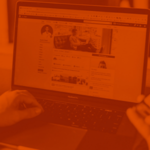 Facebook profile on a laptop screen