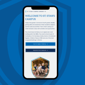 welcome to st. stan's campus on mobile phone