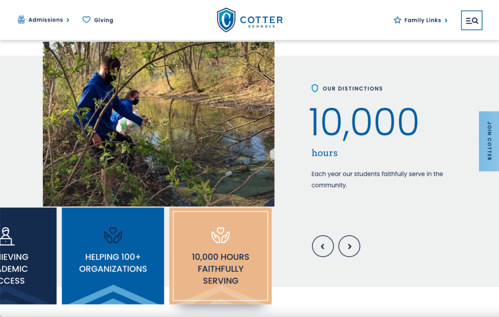 facts about cotter schools 10,000 hours of community service