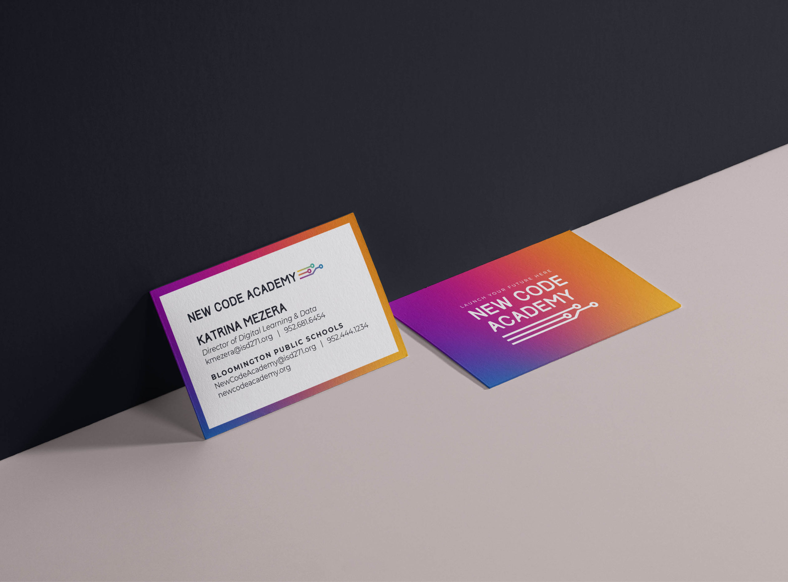 business cards for new code academy