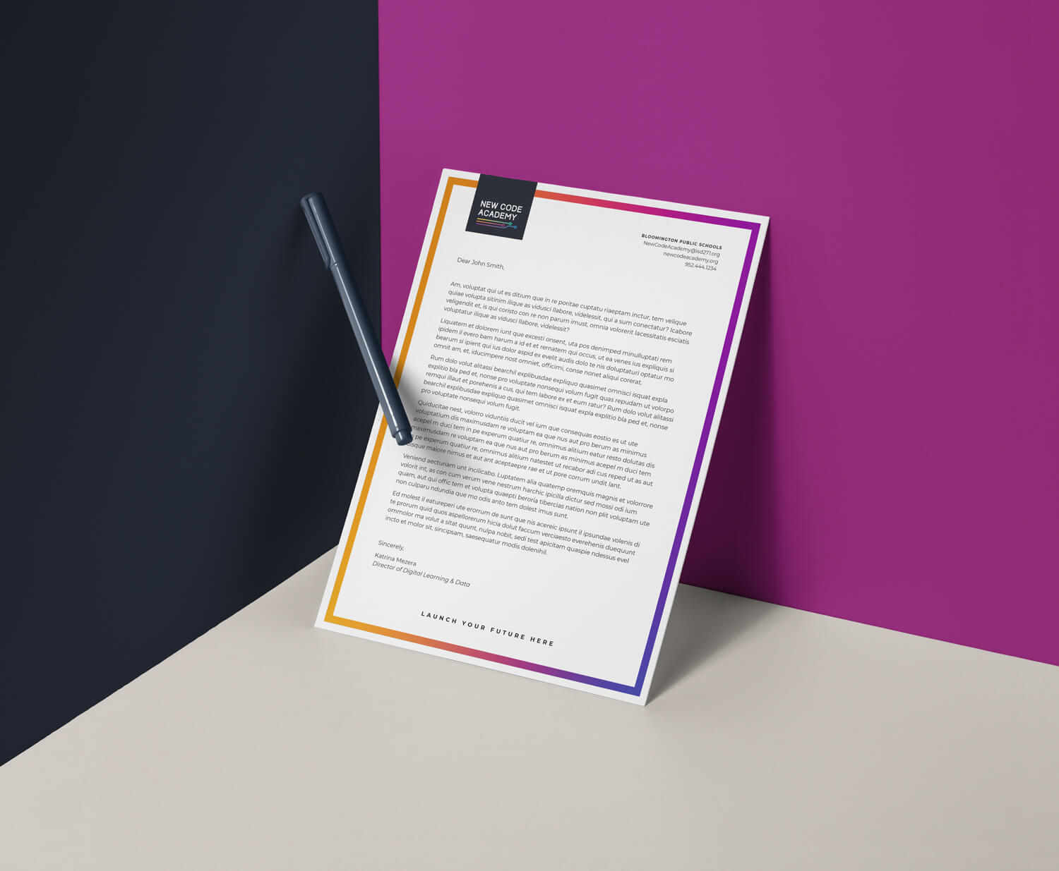 new code academy letterhead