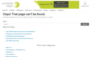 Southdale OBGYN 404 screenshot