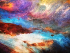 Blue White and Yellow Abstract Painting