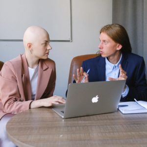 People sitting at a computer