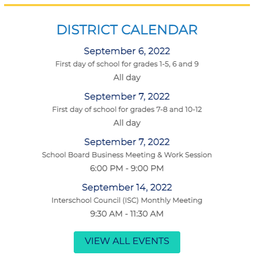 Robbinsdale Area Schools Newsletter Calendar Example
