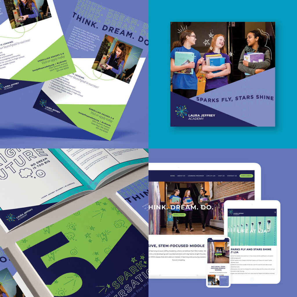 campaign materials integrated throughout multiple formats of web, print and digital