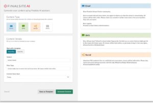 Finalsite AI screenshot