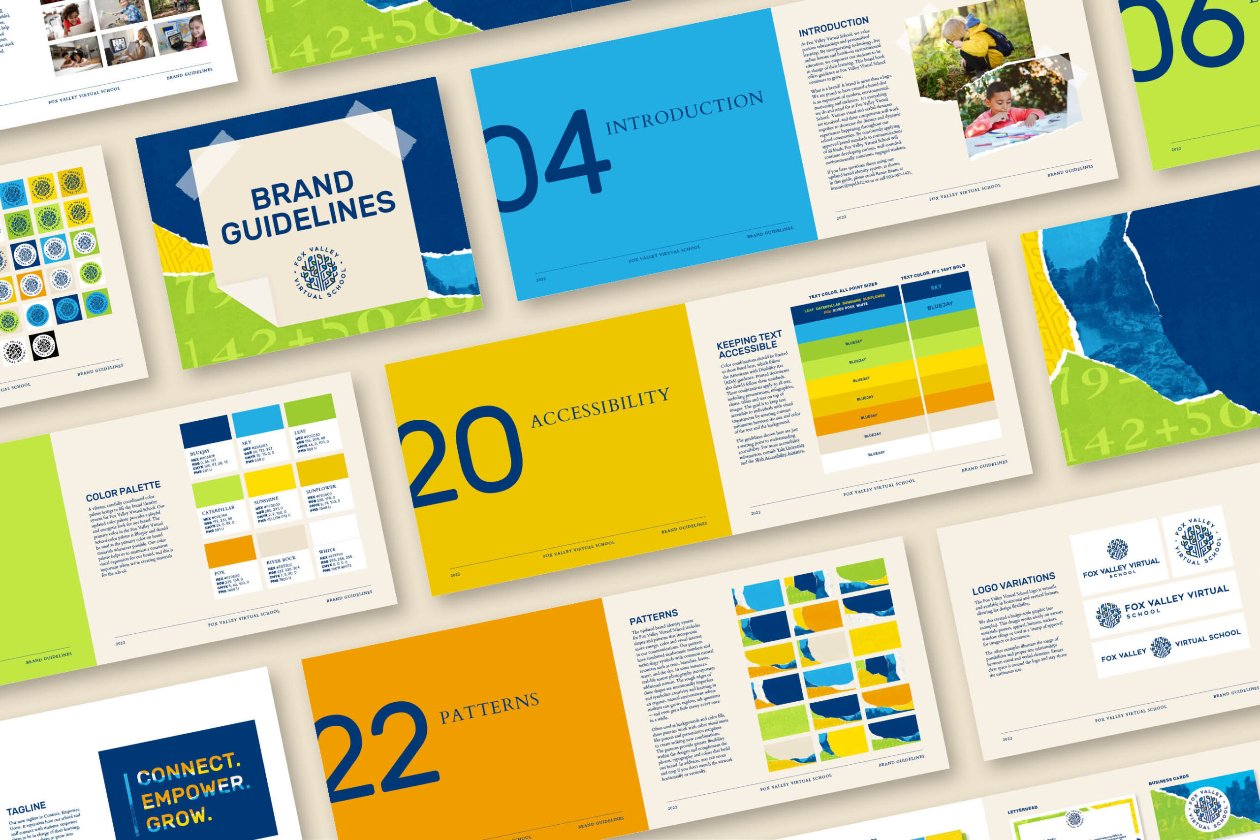 brand guidelines pages for fox valley virtual school