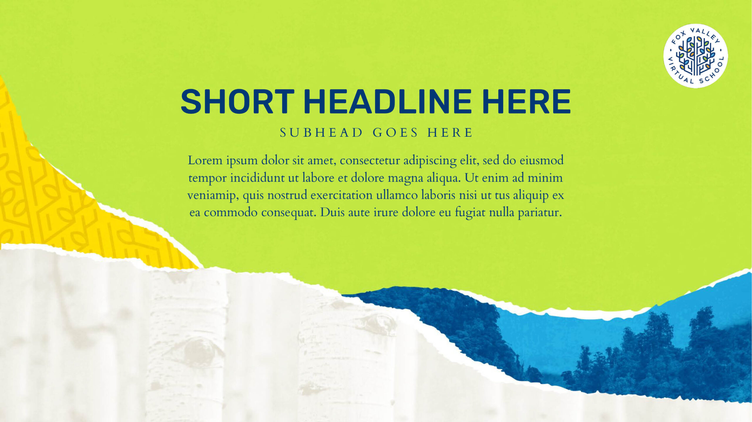 ripped paper texture background headline short copy slide