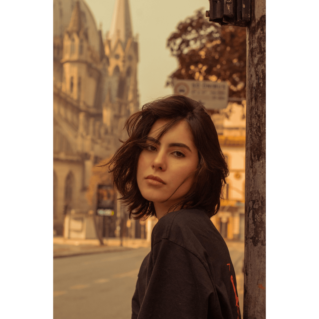 Woman standing in front of gorgeous architecture