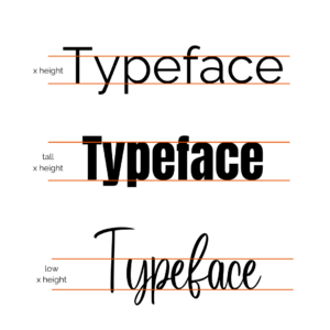 Example of x-height in fonts