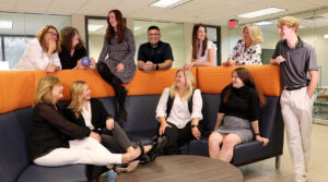 cel team around the couch