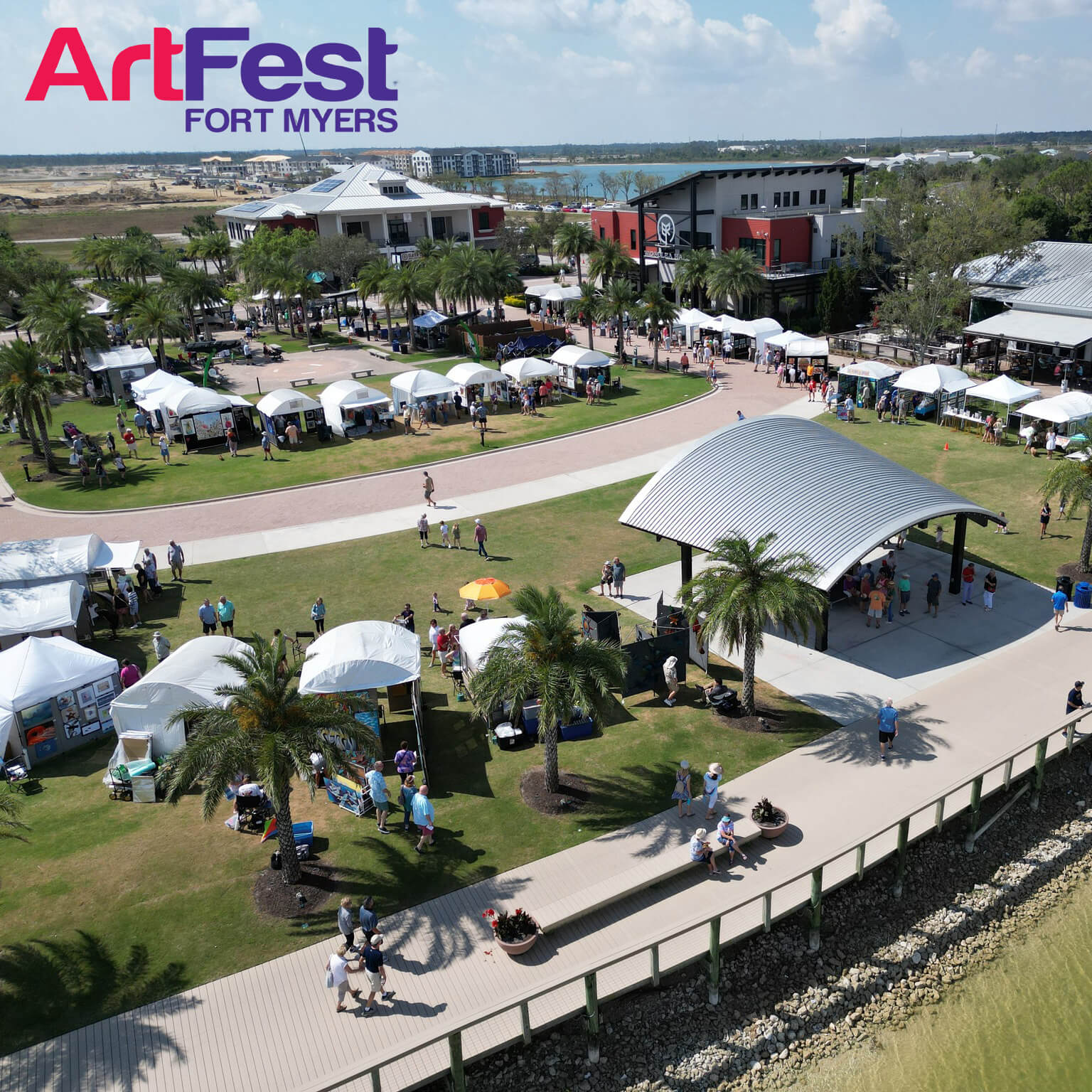 art fest fort myers flyover of setup