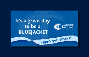 it's a great day to be a bluejacket thank you voters c-i schools