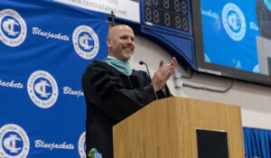 superintendent nate speaking at graduation