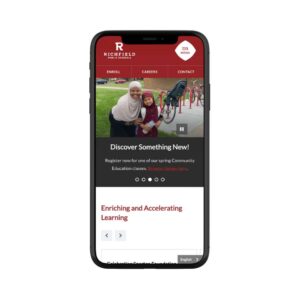 Richfield Public Schools Mobile Site Showing Mobile Responsive Design