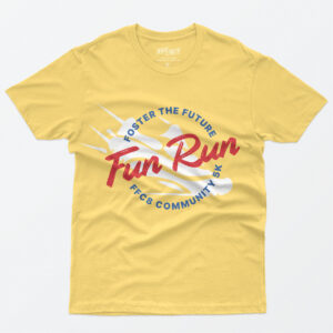 Foster the Future 5k yellow race day shirt