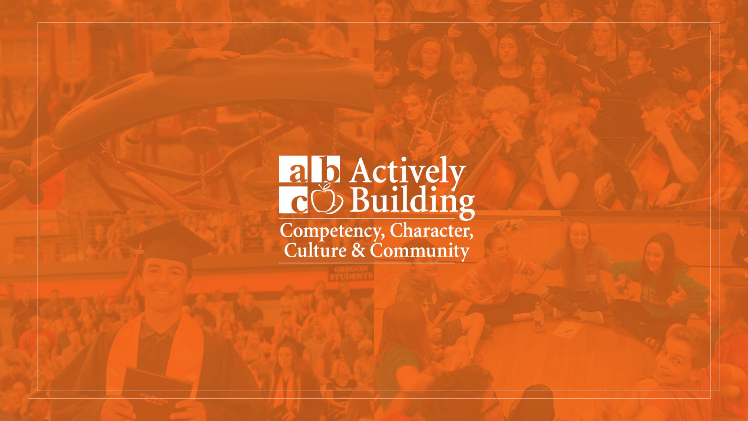 OregonSD_Hero Oregon School District logo on orange pattern