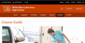 Scrolling GIF of White Bear Lake Area High School's accessible online course guide