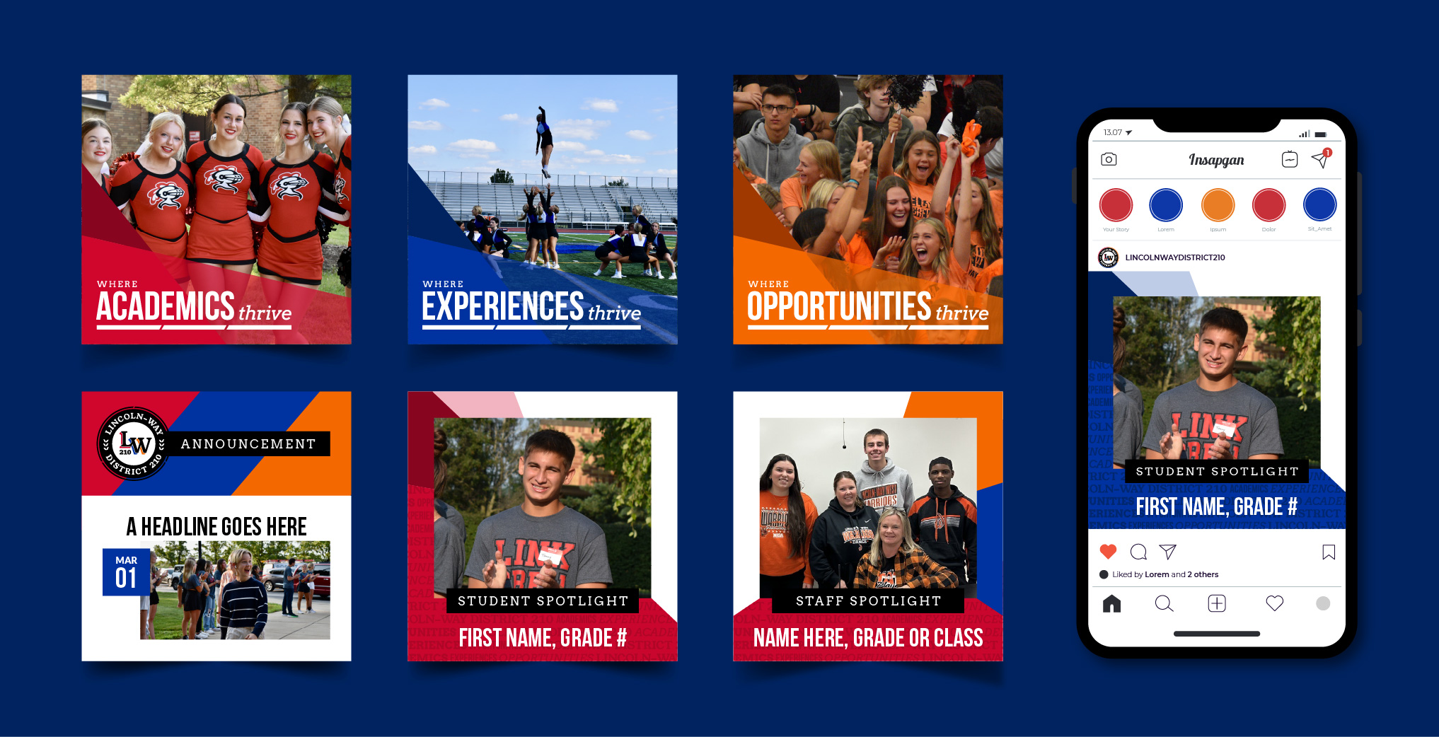 Lincoln-Way social media graphics