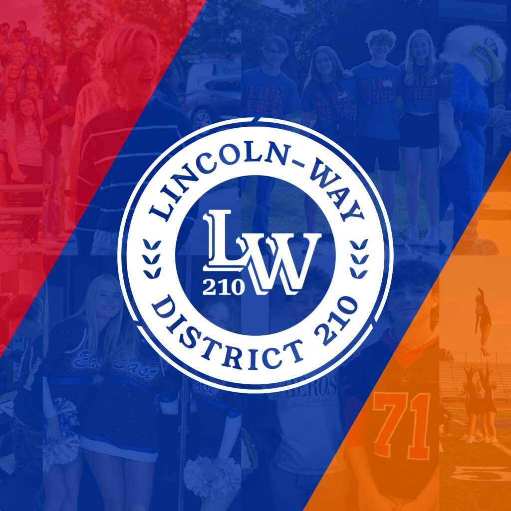 Lincoln-Way logo on tricolor background