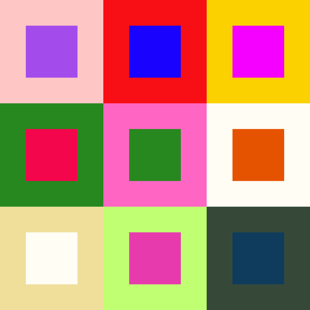 Decorate squares showing color contrast