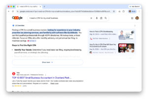 Google Search Results - CPA