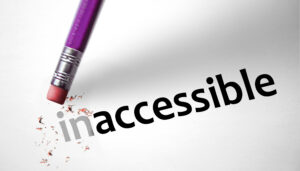 Eraser changing the word Inaccessible for Accessible