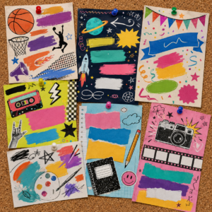 AI Flyers on a corkboard