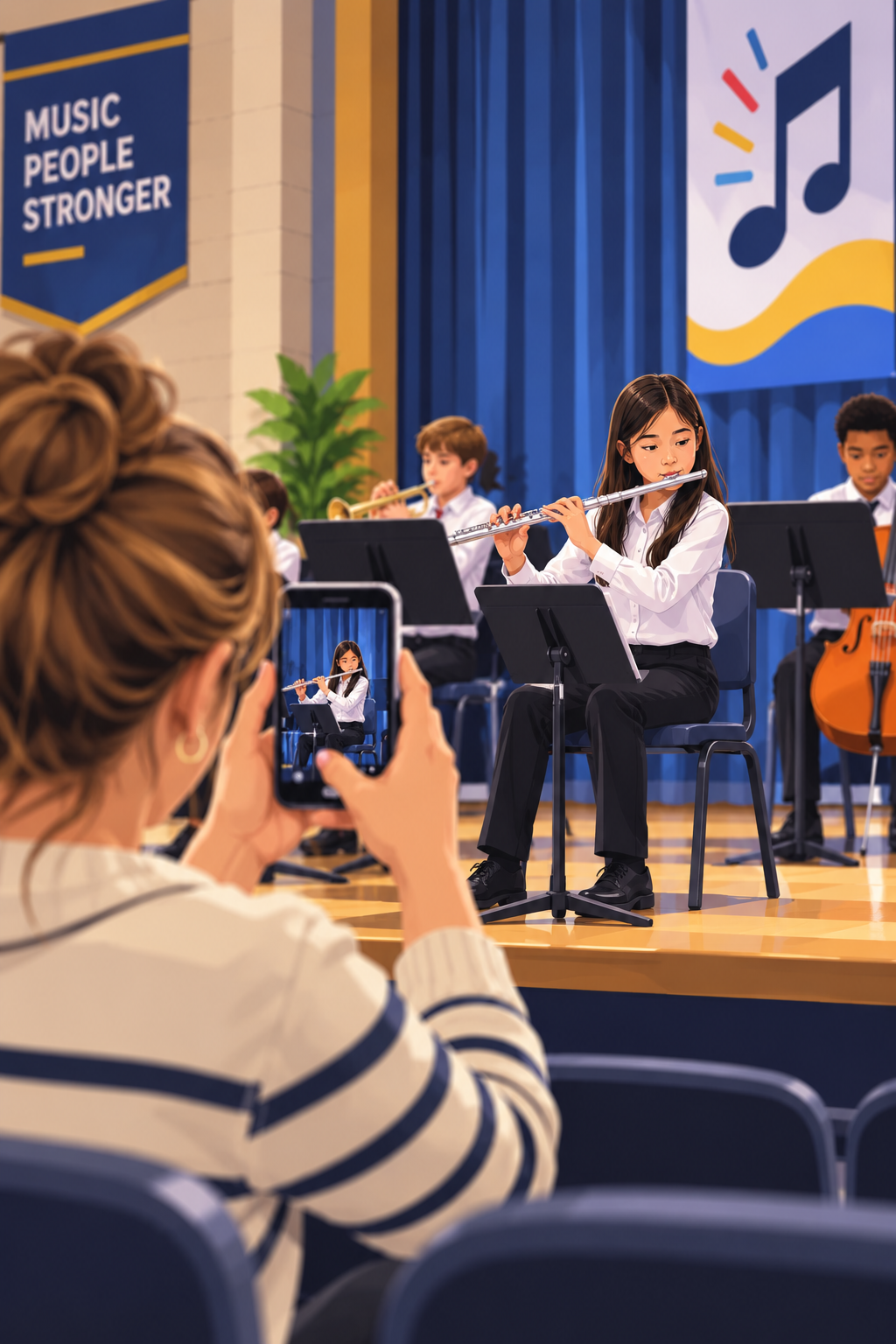 School photography example showing how one high-resolution photo can adapt to multiple orientations and formats.