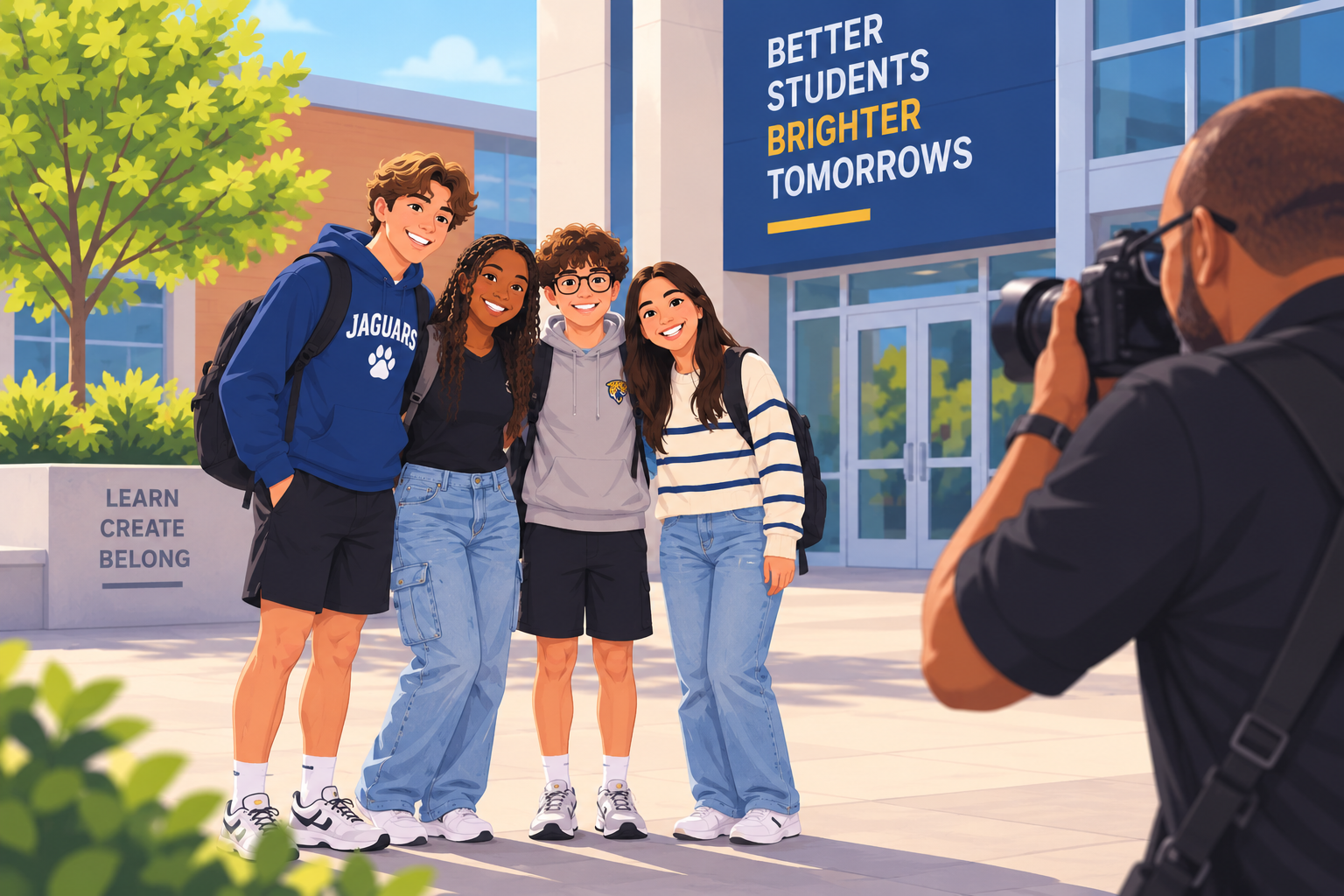 School photography example demonstrating how cleaning up background distractions improves a classroom photo.